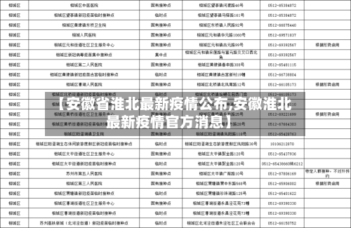 【安徽省淮北最新疫情公布,安徽淮北最新疫情官方消息】-第2张图片