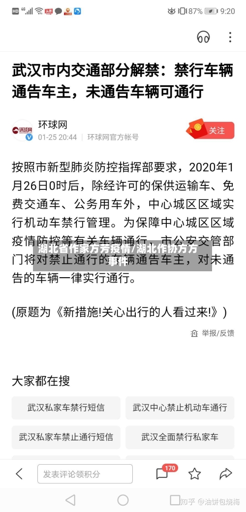 湖北省作家方芳疫情/湖北作协方方事件-第2张图片