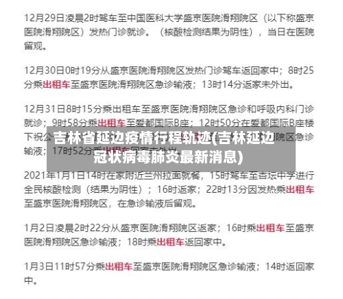 吉林省延边疫情行程轨迹(吉林延边冠状病毒肺炎最新消息)-第3张图片