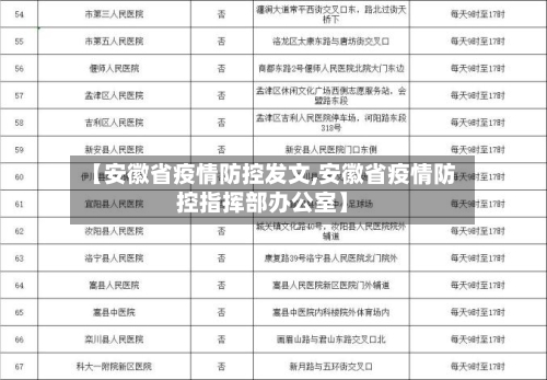 【安徽省疫情防控发文,安徽省疫情防控指挥部办公室】-第2张图片