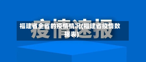 福建省全省的疫情情况(福建省疫情数据表)-第1张图片