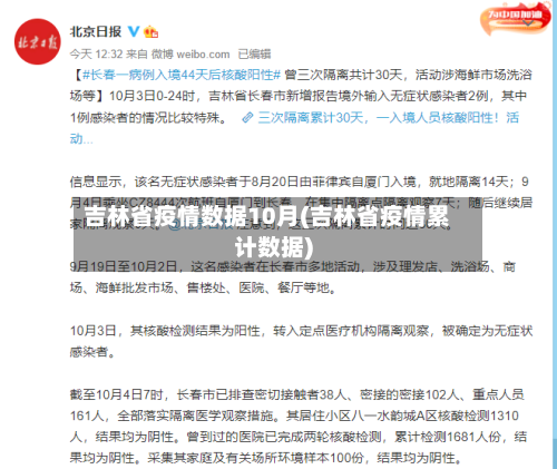吉林省疫情数据10月(吉林省疫情累计数据)-第1张图片