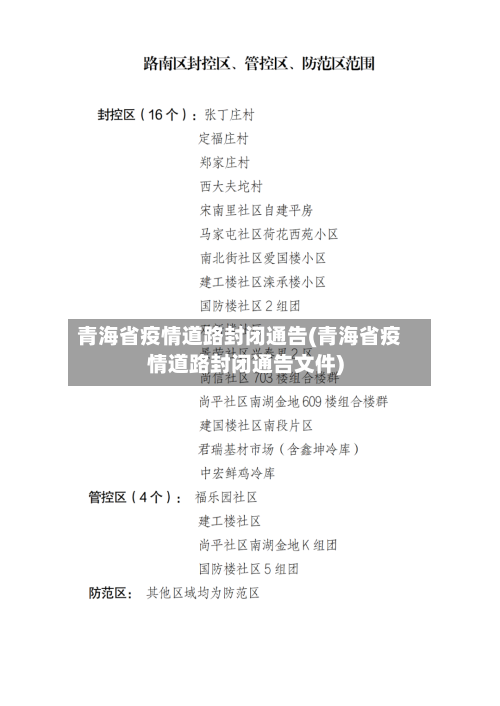 青海省疫情道路封闭通告(青海省疫情道路封闭通告文件)-第3张图片
