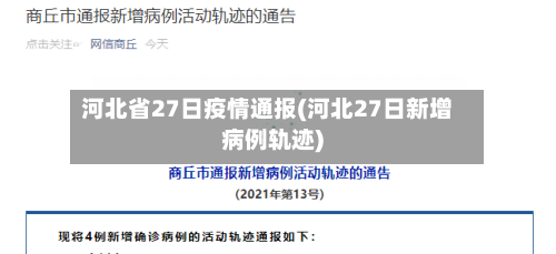 河北省27日疫情通报(河北27日新增病例轨迹)-第1张图片