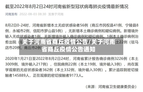 关于河南省商丘疫情公告/关于河南省商丘疫情公告通知-第3张图片