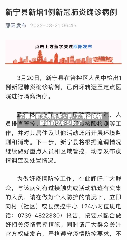 云南省肺炎疫情多少例/云南省疫情最新消息多少例了-第3张图片