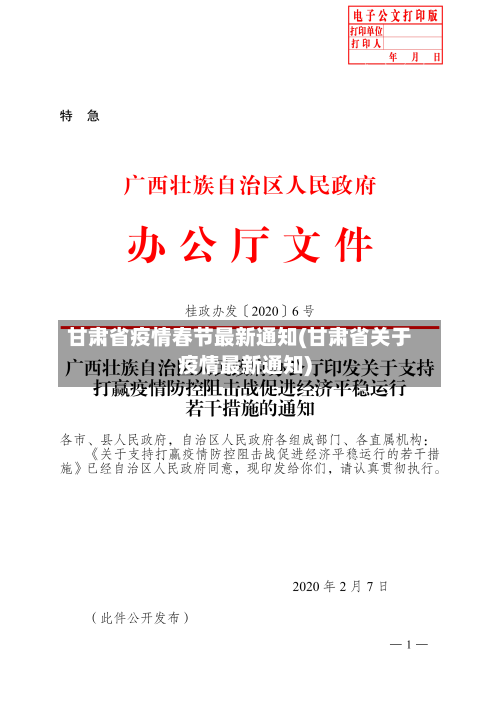 甘肃省疫情春节最新通知(甘肃省关于疫情最新通知)-第1张图片