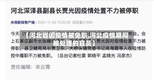 【河北省因疫情被免职,河北疫情期间被处理的官员】-第1张图片