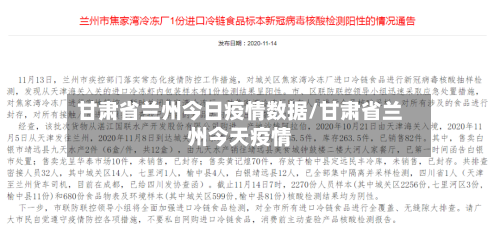 甘肃省兰州今日疫情数据/甘肃省兰州今天疫情-第1张图片