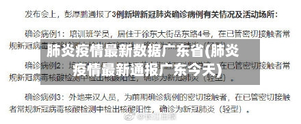 肺炎疫情最新数据广东省(肺炎疫情最新通报广东今天)-第2张图片