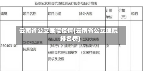 云南省公立医院疫情(云南省公立医院排名榜)-第1张图片