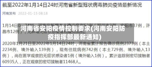 河南省安阳疫情控制要求(河南安阳防疫指挥部最新通知)-第1张图片