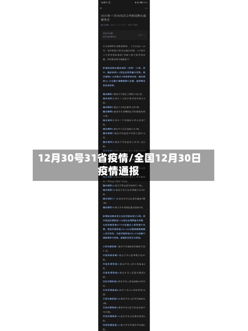 12月30号31省疫情/全国12月30日疫情通报-第1张图片
