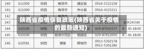 陕西省疫情恢复政策(陕西省关于疫情的最新通知)-第1张图片