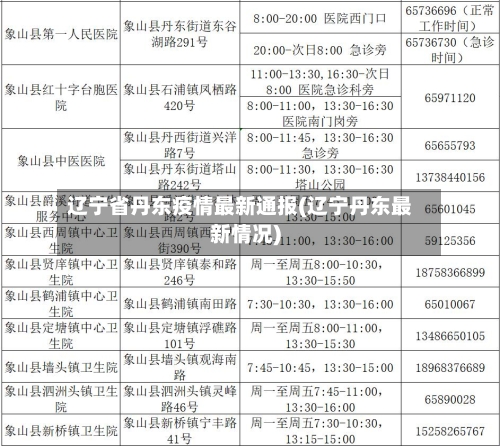 辽宁省丹东疫情最新通报(辽宁丹东最新情况)-第2张图片