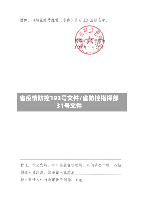 省疫情防控193号文件/省防控指挥部31号文件-第2张图片