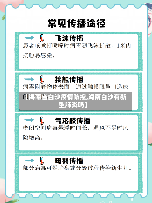 【海南省白沙疫情防控,海南白沙有新型肺炎吗】-第1张图片