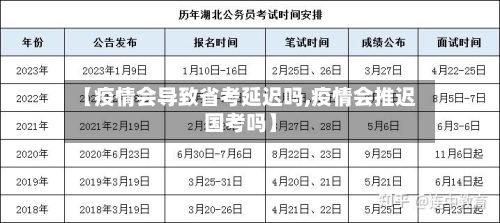 【疫情会导致省考延迟吗,疫情会推迟国考吗】-第1张图片