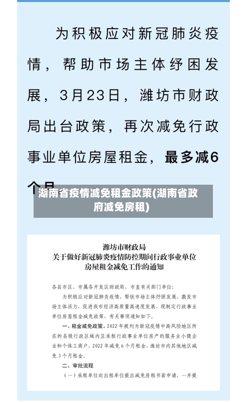 湖南省疫情减免租金政策(湖南省政府减免房租)-第1张图片