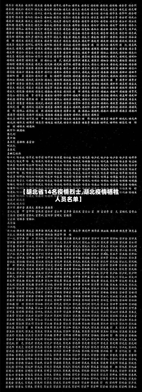 【胡北省14名疫情烈士,湖北疫情牺牲人员名单】-第1张图片