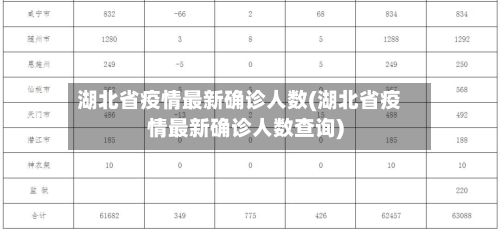 湖北省疫情最新确诊人数(湖北省疫情最新确诊人数查询)-第2张图片
