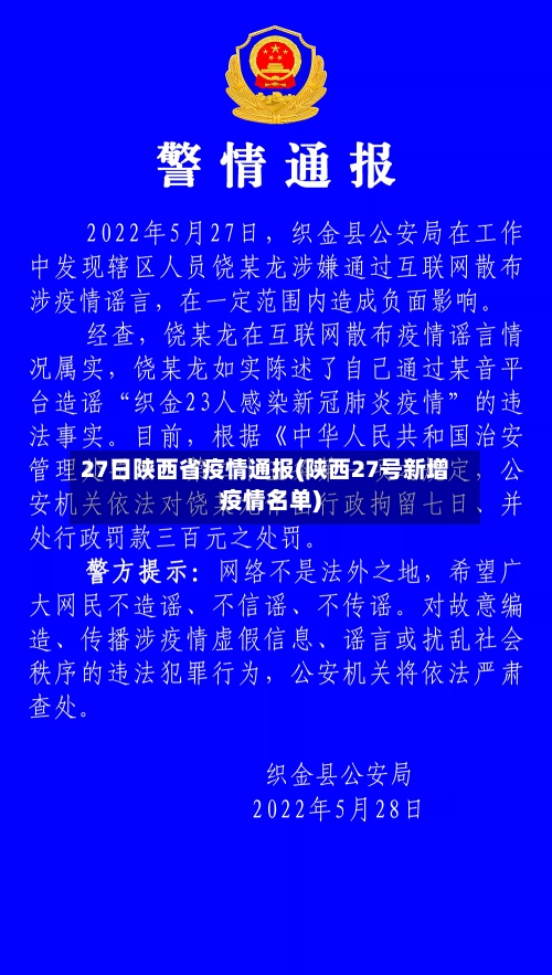 27日陕西省疫情通报(陕西27号新增疫情名单)-第1张图片