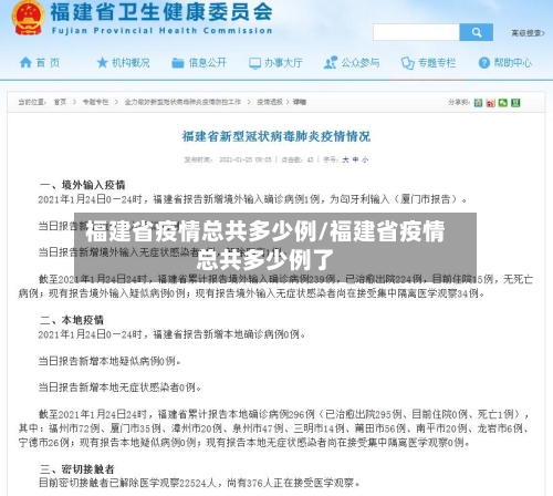 福建省疫情总共多少例/福建省疫情总共多少例了-第1张图片