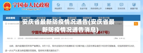 安庆省最新防疫情况通告(安庆省最新防疫情况通告消息)-第1张图片