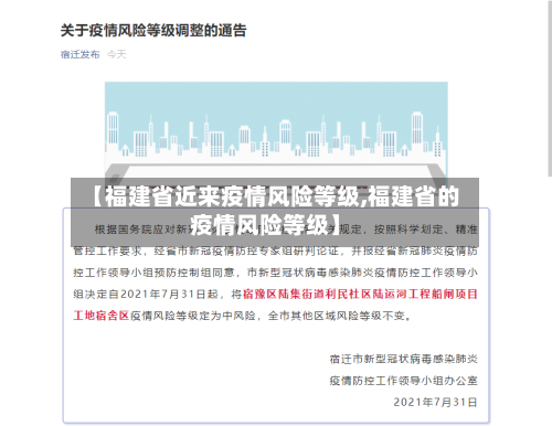 【福建省近来疫情风险等级,福建省的疫情风险等级】-第1张图片