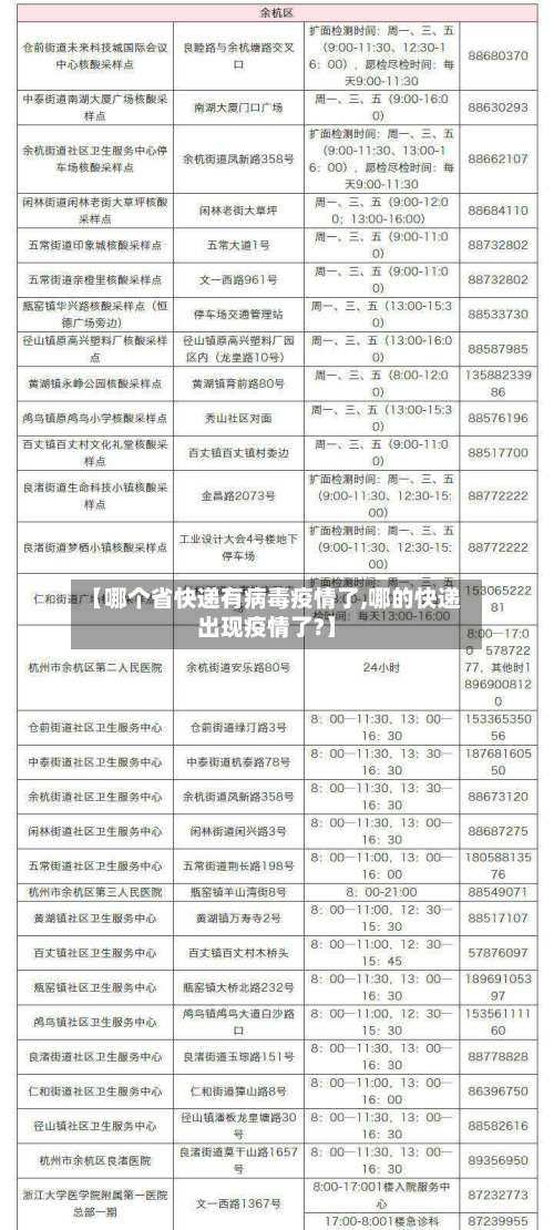 【哪个省快递有病毒疫情了,哪的快递出现疫情了?】-第1张图片