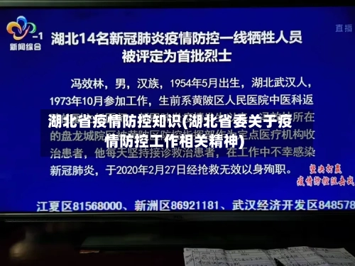 湖北省疫情防控知识(湖北省委关于疫情防控工作相关精神)-第1张图片