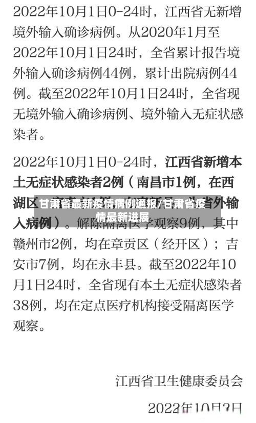 甘肃省最新疫情病例通报/甘肃省疫情最新进展-第2张图片