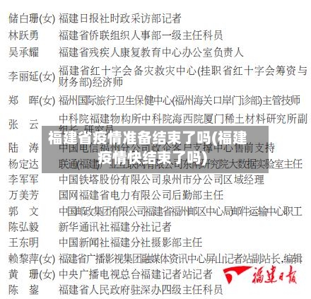 福建省疫情准备结束了吗(福建疫情快结束了吗)-第1张图片