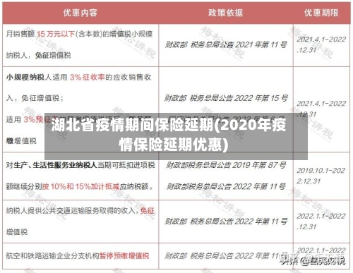 湖北省疫情期间保险延期(2020年疫情保险延期优惠)-第2张图片
