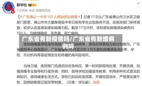 广东省有新疫情吗/广东省有新增病例吗-第3张图片