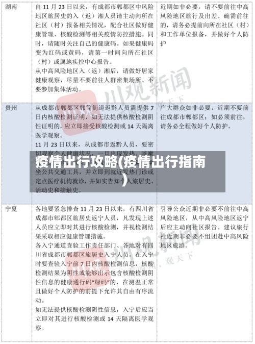疫情出行攻略(疫情出行指南)-第2张图片