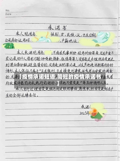 【疫情承诺短语,简短的疫情承诺书】-第2张图片
